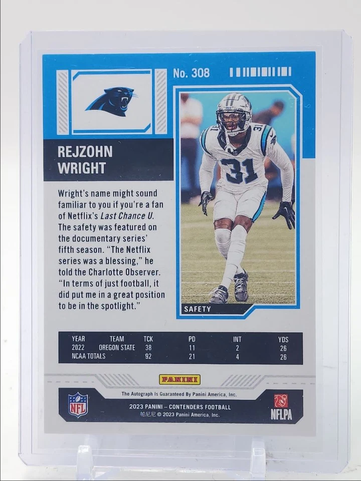 REJZOHN WRIGHT 2023 CONTENDERS DIVISIONAL TICKET ROOKIE RC AUTO /99 Q5602 - Image 2 of 2