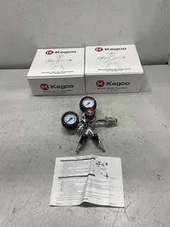 Box of 3 Kegco Double Gauge Two Product Nitrogen Regulators KC HL 62N 2