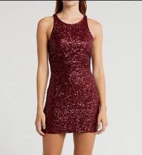 Abound Ruby Red Sequin Dress Size L Large Cocktail Party NEW