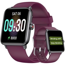 Pedometer Watch Senior Friendly No App/Phone Required, Waterproof Purple