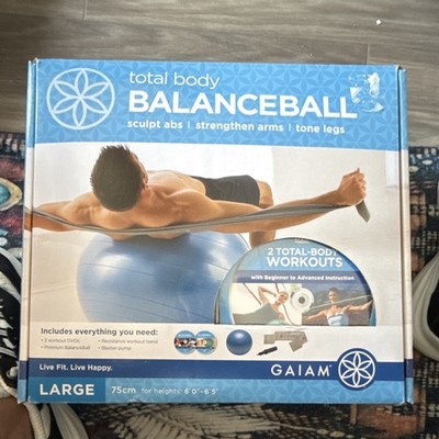Gaiam Total Body Balance Ball 75cm with DVD, Resistance Band & Pump
