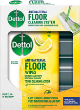 Antibacterial Floor Cleaning System and Pack of 25 Floor Cleaner Disinfectant Wi