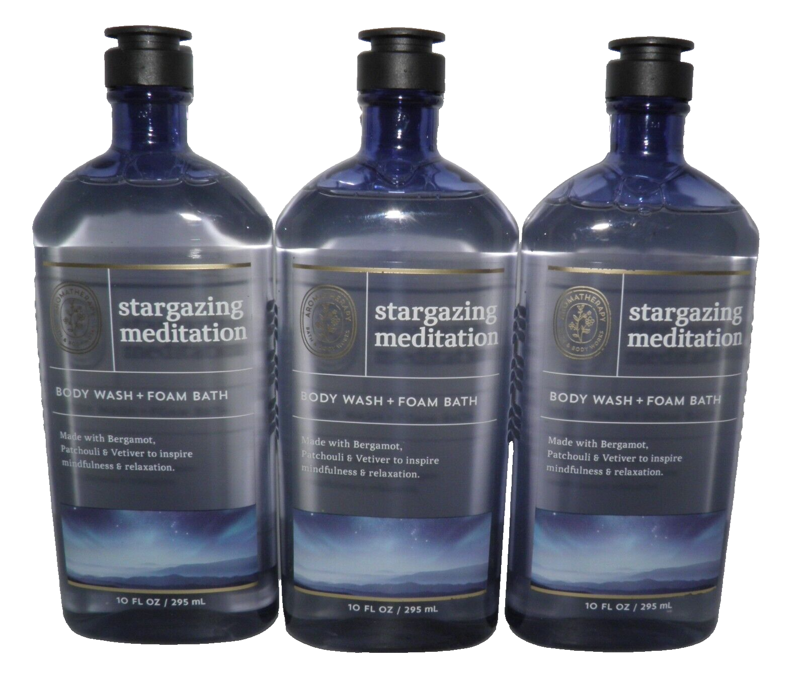 3 Bath & Body Works Stargazing Meditation Body Wash Foam Bath Aromatherapy NEW