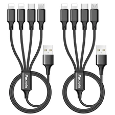 Multi Charging Cable, 2Pack 4FT 4 in 1 Charging Cable for Multiple Devices, B...