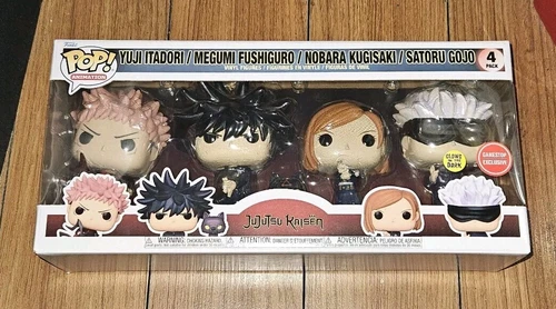 Funko Pop 4-Pack Itadori Fushiguro Kugisaki Gojo Jujutsu Kaisen GITD Gamestop