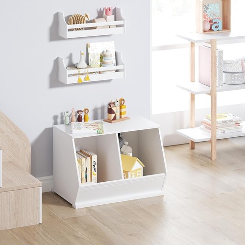 Stylish Stackable Toy Storage Organizer - Modern White Cubby for Kids' Rooms - Picture 7 of 9