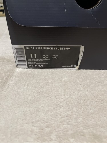 Size 11 - Nike Lunar Air Force 1 Fuse Bhm Orange/Brown Halloween Black History - Picture 17 of 17