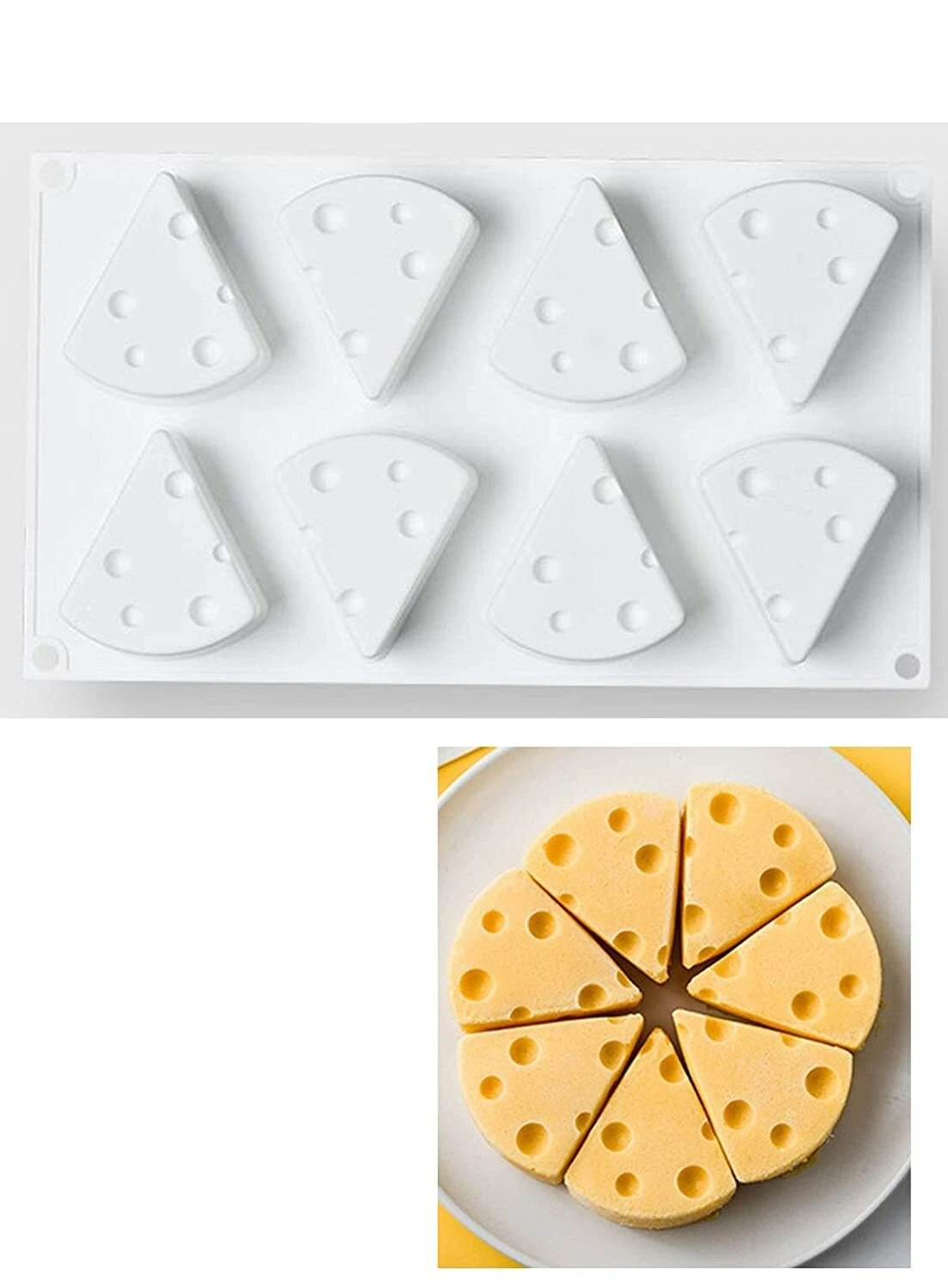 3D 8 Cavity Cheese Shape Muffin Molds Entremet Cake Mould Mousse Molds