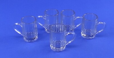 5 Piece Vintage Miniature Shot Glass Liqueur Glass Mugs Star Pattern Makers Mark