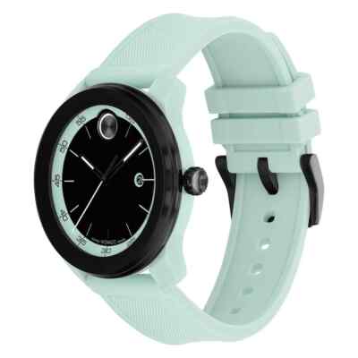 Movado Bold TR90 SWISS Quartz Mint Green Rubber Strap Date