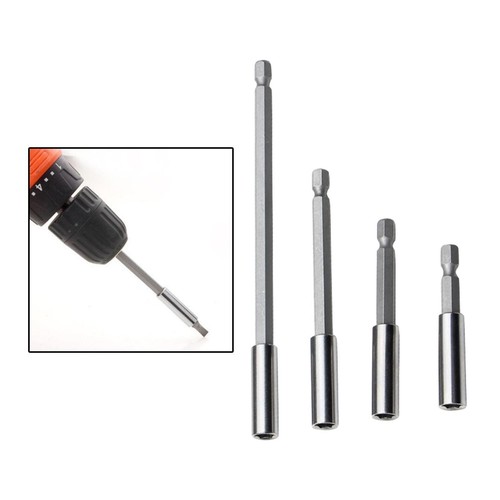 Extensions Flexibles Pour Perceuse 1/4" - Lot De 2 Tiges De 300 Mm - Acier Carbone - Pour Espaces Restreints