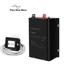 4000W Pure Sine Wave Split Phase Inverter 48V to 120V 240V Solar Wired Remote