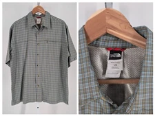 The North Face TNF Vtg Y2K Tech Skater Plaid Shirt Large Outdoors Hiking Zip Pkt