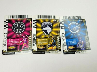 GoGoV Pink Deka Yellow Go-On Blue Super Sentai 2010 Card Set