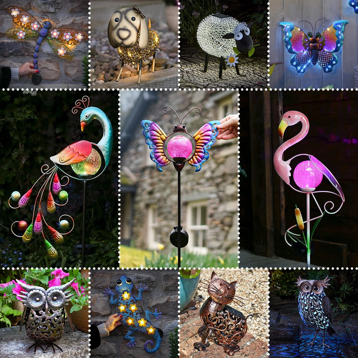 Animal garden lights deals