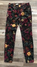 Anthropologie Pilcro Mid-Rise Velvet Skinny Jeans Size 26 Floral