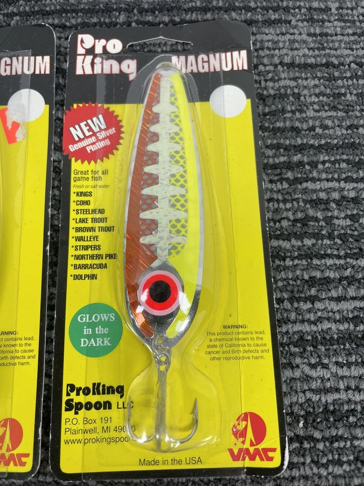 🔥Lote de 2 • Señuelo de pesca con cuchara de arrastre Pro King Magnum 4 3/4" que brilla en la oscuridad Foto 3 de 4