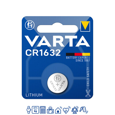 10 x Varta CR 1632 3V Lithium Batterie Knopfzelle 135mAh 6632 im Blister