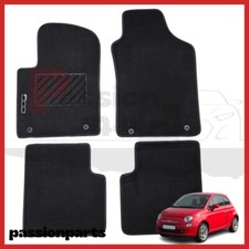TAPPETI FIAT 500 DAL 2007 IN MOQUETTE CON RICAMO E 4 FISSAGGI TAPPETINI 4 PZ
