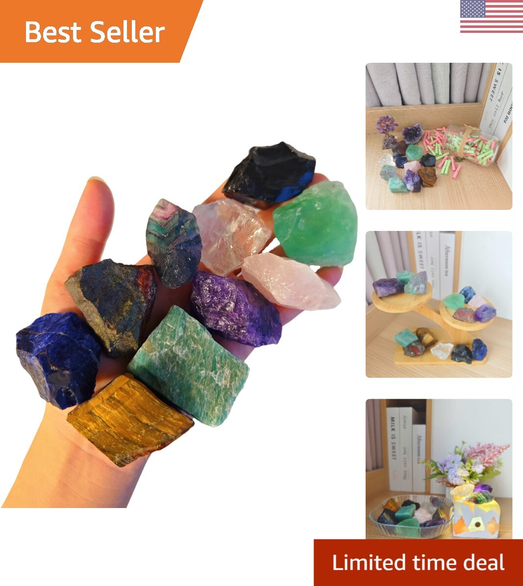 1 lb Raw Gemstones for Wicca, Healing, and Positive Energy