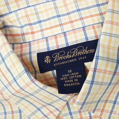 Vintage 90s Brooks Brothers Plaid Oxford Shirt M(15.5) Button-Down