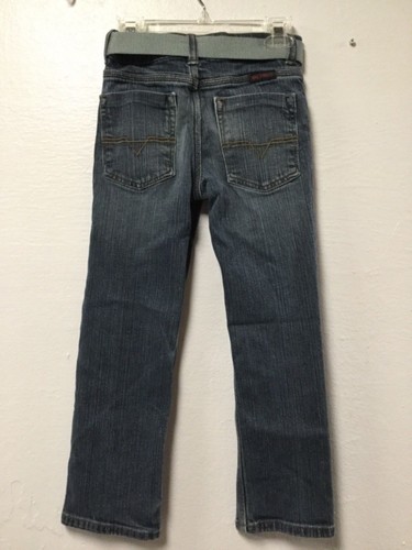 Calvin Klein Boys Wrangler Jeans Size 7 Regular Adjustable Blue With Belt F49 - Picture 5 of 8