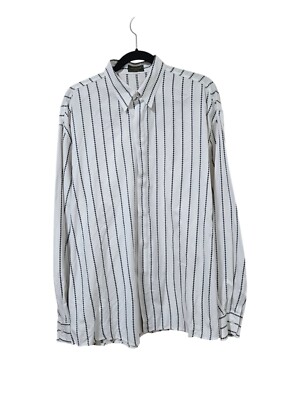 Vtg Istante by Versace White Black Graphic Button Down Men's Shirt 52