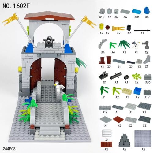 MOC Medieval Pirate Base Gate Tower Bridge PDF Paper Instructions DIY Set Lot - Picture 2 of 16