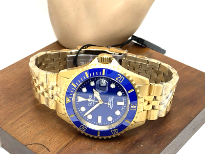 Gevril Men's Watch 4854B Wall Street Swiss Automatic Diver Blue