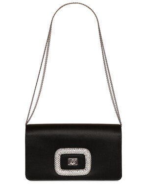 ROGER VIVIER Viv Choc Mini Black Satin Clutch New | eBay