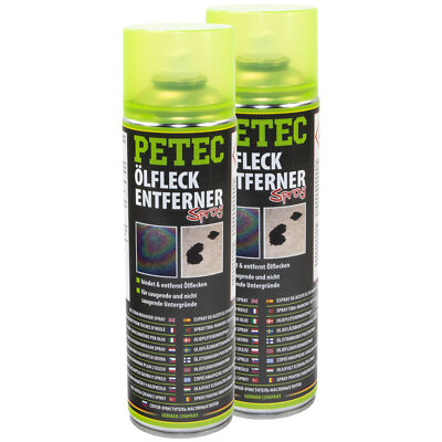 2 x PETEC 500ml Ölfleckentferner Spray Oil Stain Remover Entfernung v. Ölflecken