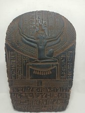 UNIQUE ANCIENT EGYPTIAN ANTIQUE Stela Statue Goddess Isis Winged Heavy Stone