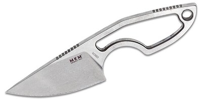 MKM Knives 1 Fixed Blade DP Blade Skeletonized Handle, Leather Sheath -MK MR01-N