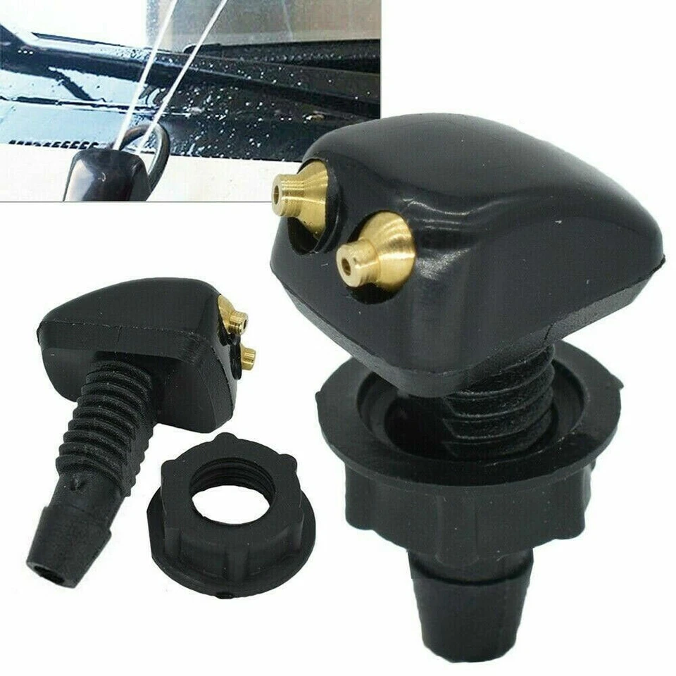 2x Car Adjustable Dual Hole Windshield Washer Nozzles Wiper Water Spray Jet - Image 4 of 4