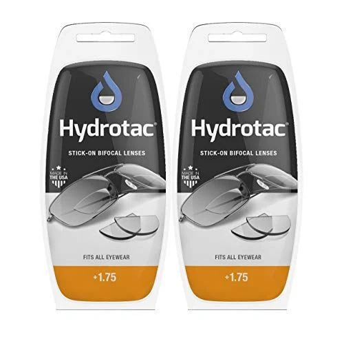 Hydrotac OPTX 20/20 Stick On Reusable Bifocal Lenses - +1.75 Diopter Pack of 2