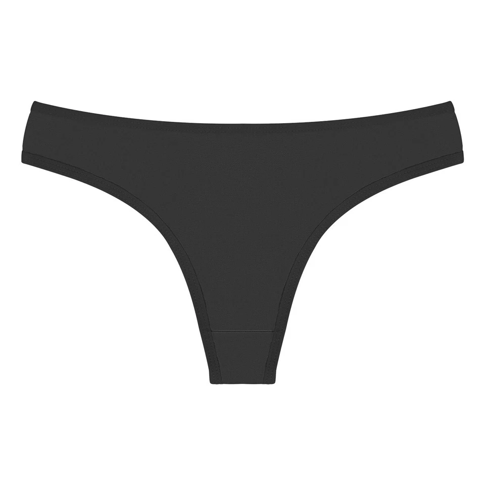 6er Set Damen Tanga String Schwarz Panty  Baumwolle Unterwäsche Slips Gr.34-46 - Bild 2 von 4