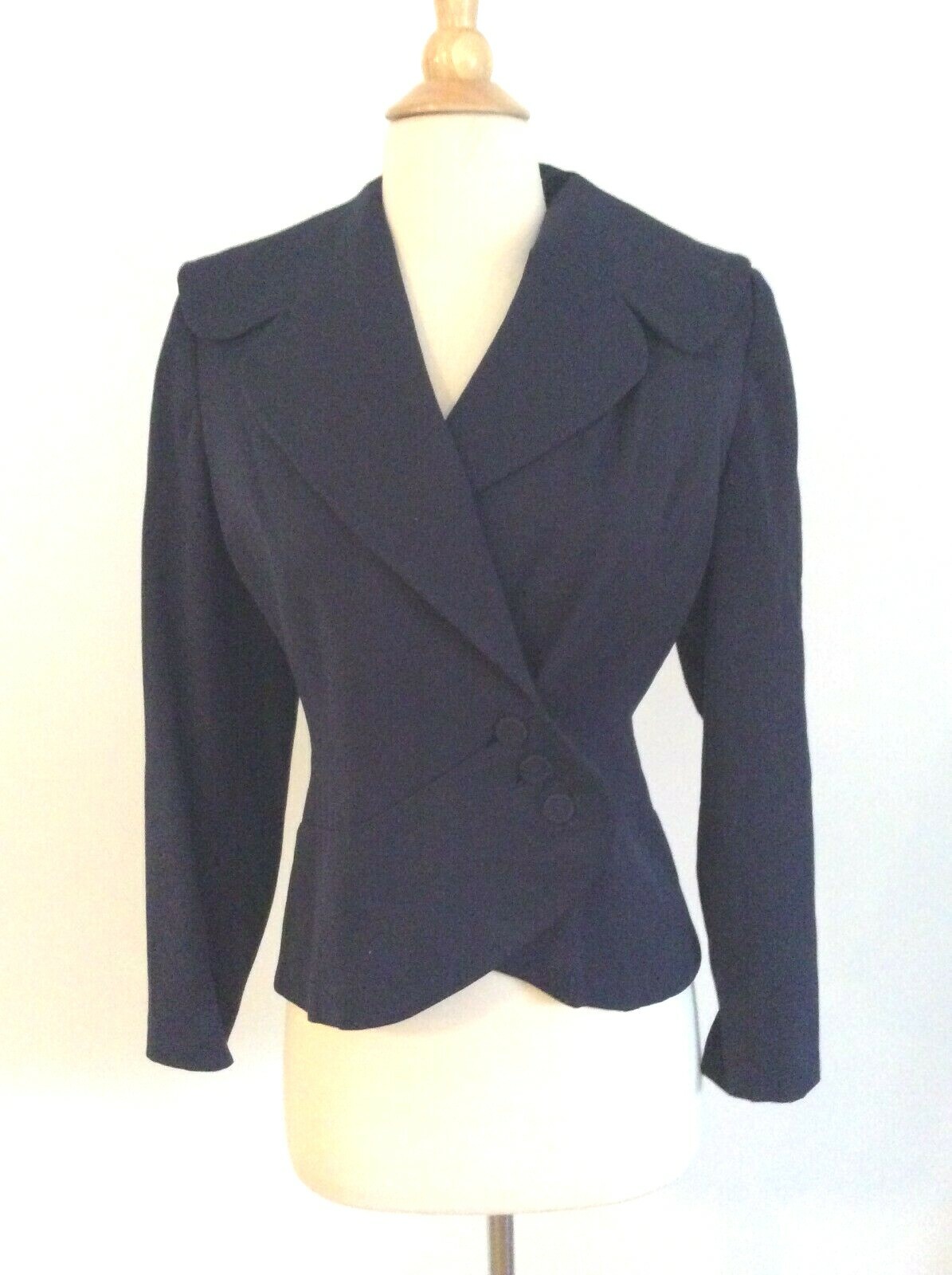 1940's VINTAGE Nip WASP WAIST WW2 Era Peplum Dress Su… Gem