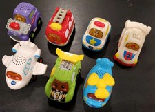 Vtech Go Go Smart Wheels Lot Of 7 Vehicles Jet Hot Rod Race Car Helicopter