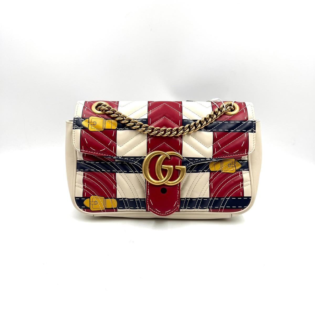 Pre-Owned Gucci Trompe L'oeil Matelasse Marmont White shoulder bag