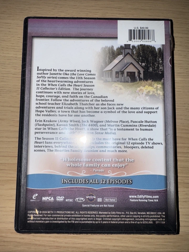 When Calls the Heart: Season 11 Collector's Edition Erin Krakow Jack Wagner DVD - Image 2 of 2