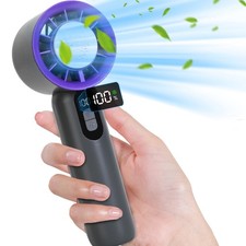 Mini Portable LCD Handheld Turbo Fan with Ice Cooler Rechargeable Cooling Fan