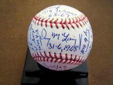 DENNY MCLAIN 68 WS MVP TIGERS STAT SIGNED AUTO MICKEY MANTLE HR OML BASEBALL JSA