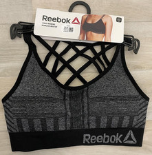 Image of Reebok Women's Seamless Crop Top KESIA Black / Grey Polyamide ,Polyester,Elasta