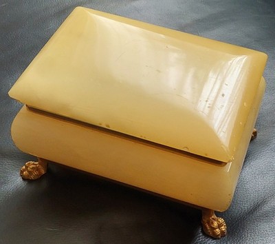 Vintage Onyx Scharnier Schatulle Schmuck Schmuckkästchen Fub.