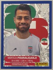 Morteza Pouraliganji Panini FIFA World Cup 2026 Blue Crumple Parallels Sticker