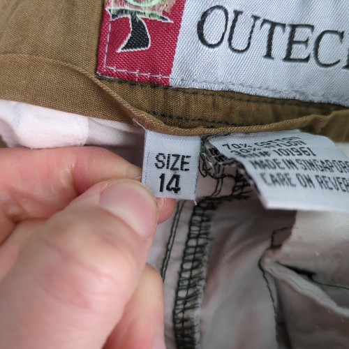 Outech Youth Boys Cargo Shorts Size 14 Khaki Fishing Hiking - Picture 6 of 8