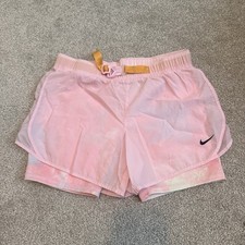 Nike Dri-Fit Tempo Shorts 2 in 1 Layered Belted Pink Lightweight Girls XL
