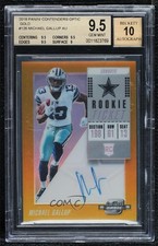 2018 Contenders Optic Gold Prizm 1/10 Michael Gallup BGS 9.5 GEM MINT Auto 5l2
