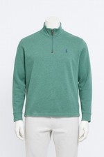 Polo Ralph Lauren Men's Estate-Rib 100 Cotton 1/4 Zip Pullover Sweater Green XL