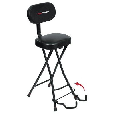 Gator Frameworks Guitar Seat with Padded Cushion, Ergonomic Backrest and Fold Ou
